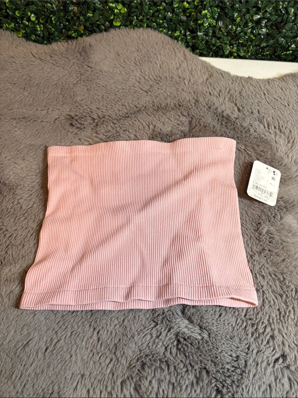 NWT Free People Ribbed Strapless Tank Top Pink Size L